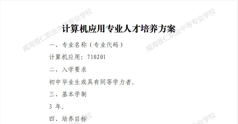 2024年计算机应用专业人才培养方案